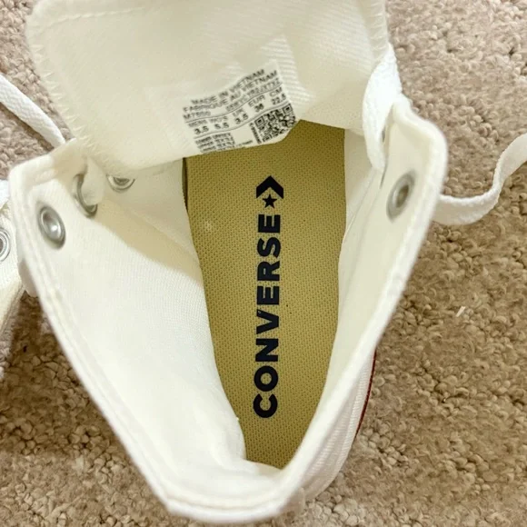 Converse All Star Chuck Taylor Womens 5.5 Shoes White High Top Sneakers - Picture 9 of 10